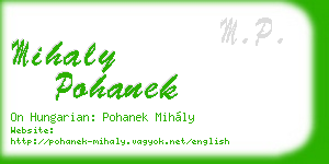 mihaly pohanek business card