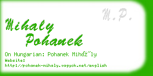 mihaly pohanek business card